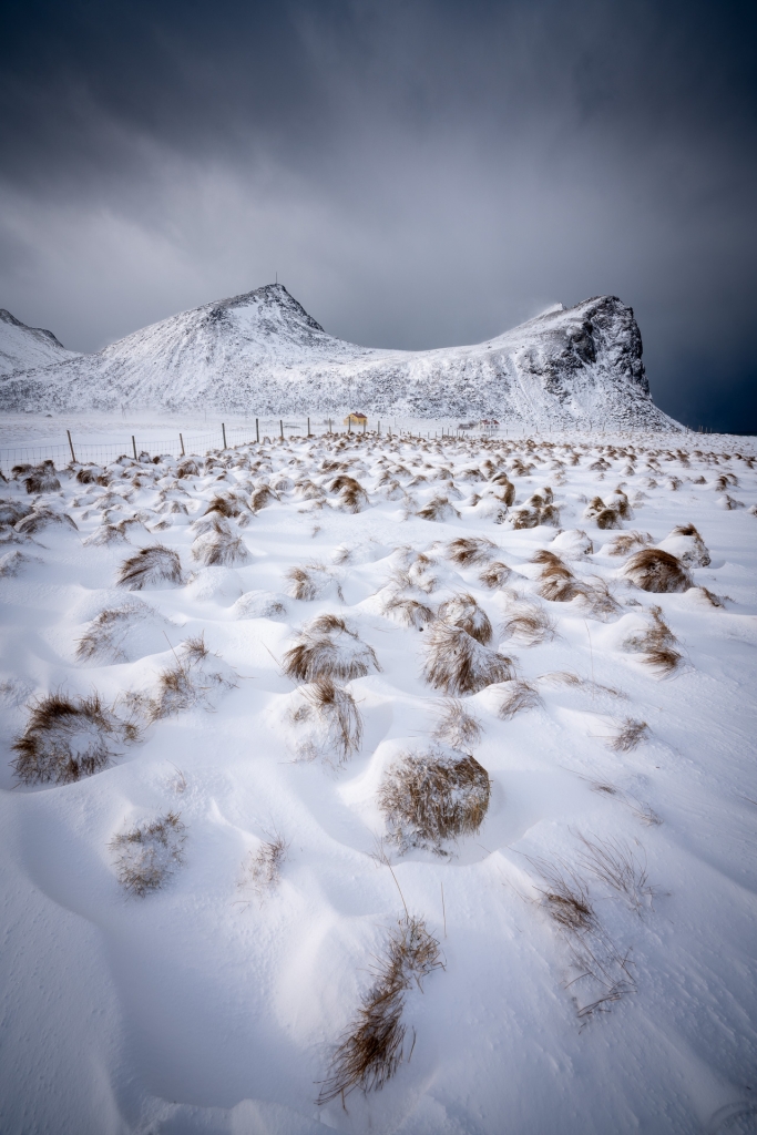 Okolice Myrland, Norwegia w zimowej odsłonie